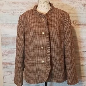 talbots Coat blazer jacket brown wool size 18
